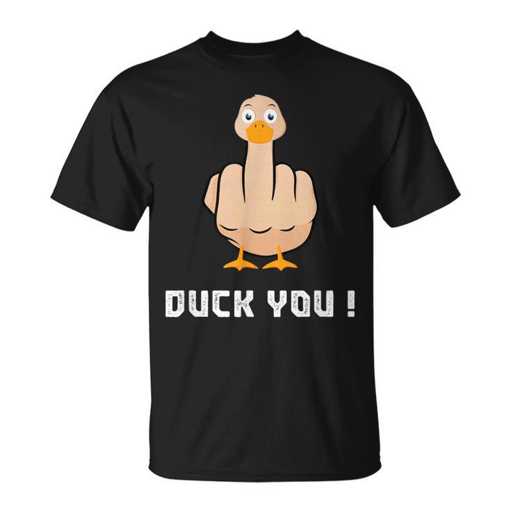 Duck You Duck Lover ひっくり返す鳥 クワック ダッキー 皮肉 Tシャツ