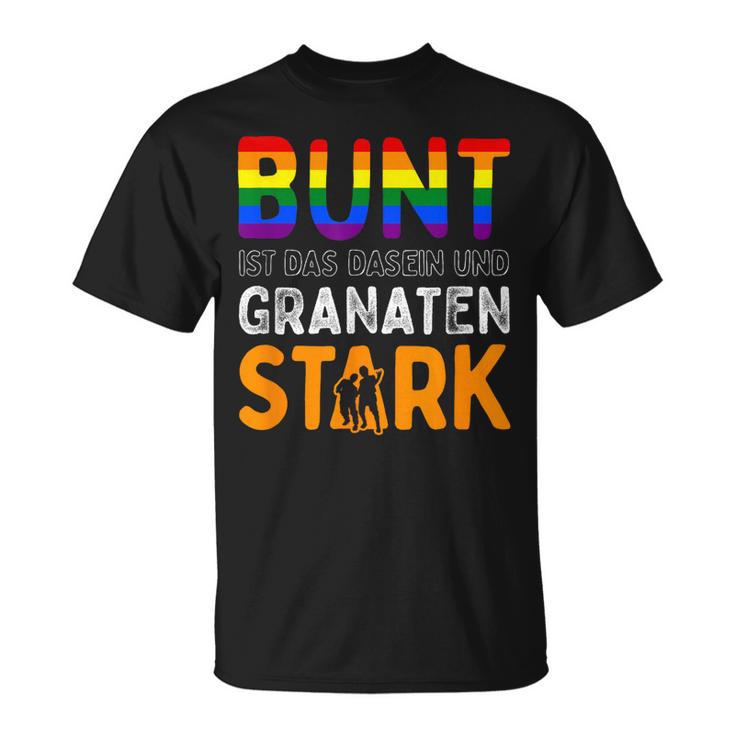 For Future 'Bunt Ist Das Dasein Und Granatenstark' Für Gute Laune -Erwachsenen Chwarz T-Shirt