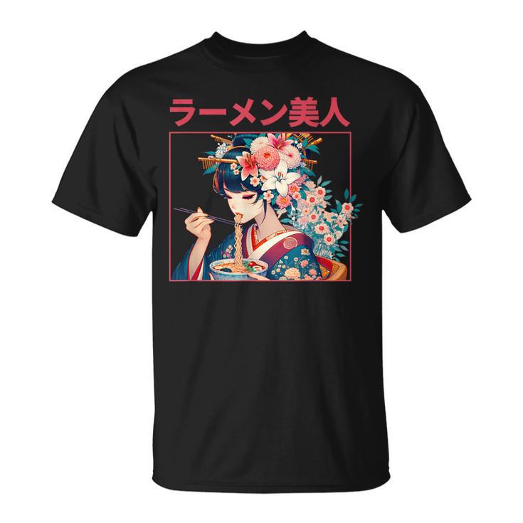 Geisha Con Flores De Cerezointageakura Arte Japonés Camiseta unisex