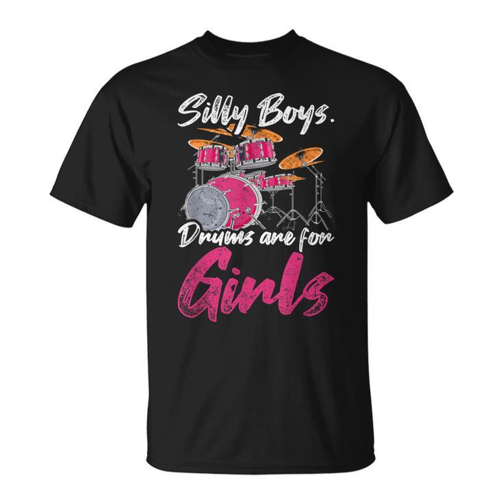 Girls Boys Kids Drummer  Drum Kit T-Shirt