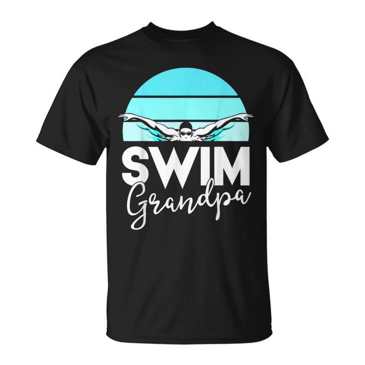 Grandpa Papa Swimming Meet Swimmer Swim Team Shirt T-Shirt