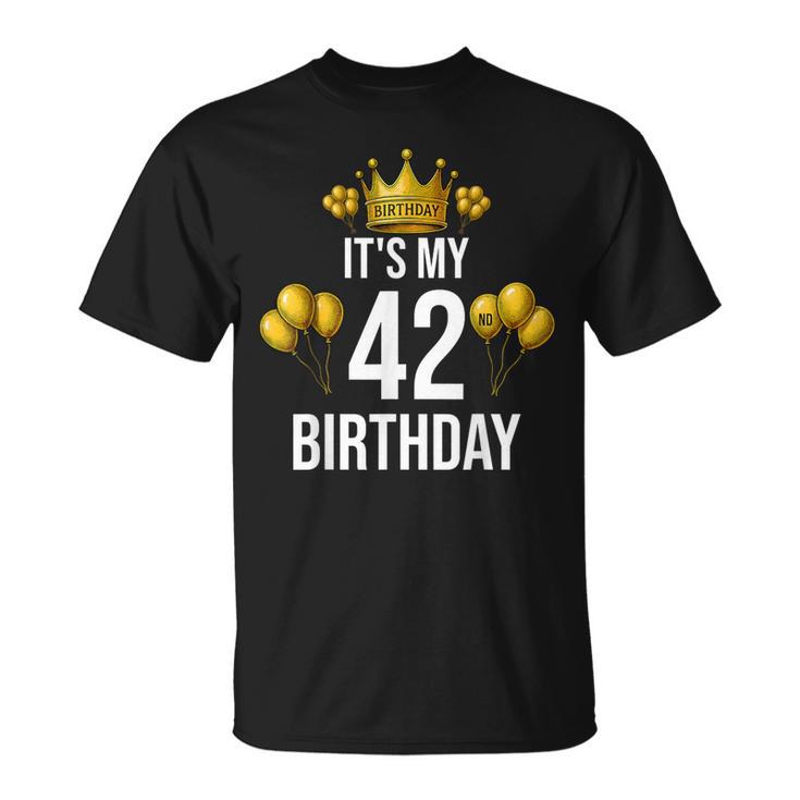 It's My 42歳の誕生日パーティー 42歳の誕生日 男性 女性 Tシャツ