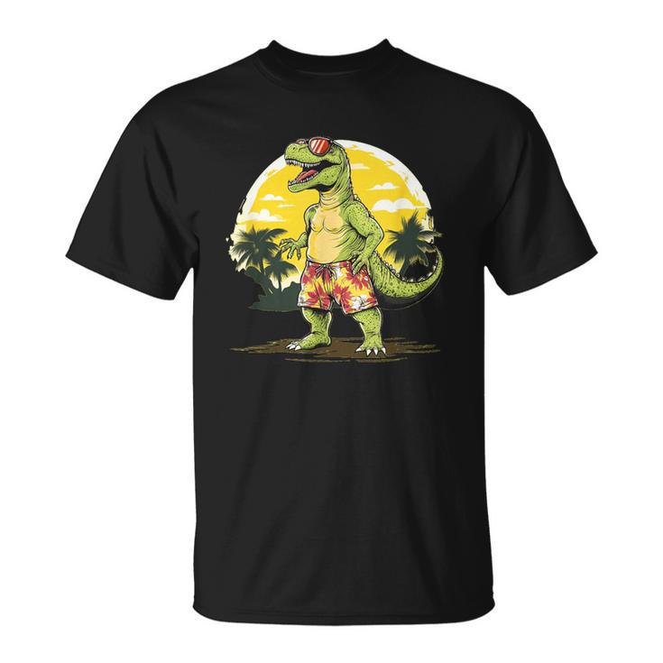 Joli Dinosaure Deacances Enhort Pour Les Fans De Plage Et D'été T-Shirt