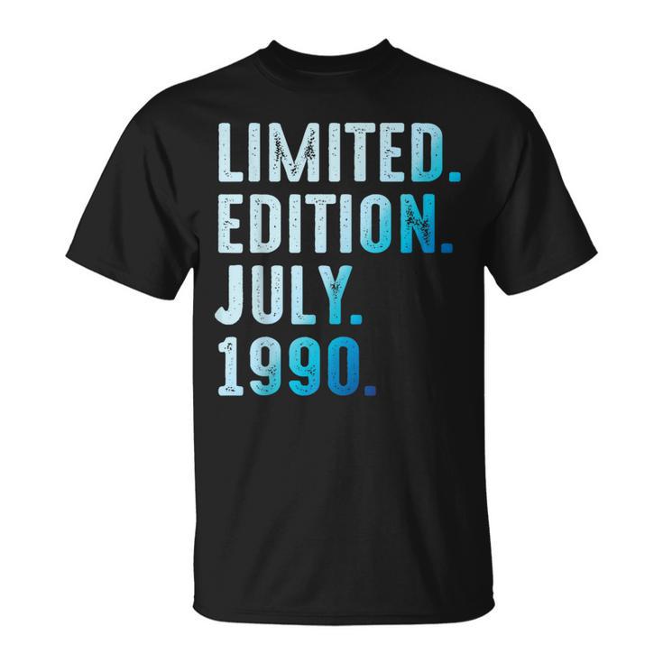 Julio 1990 Año 1990 Retro 1990Intage Edición Limitada Camiseta unisex