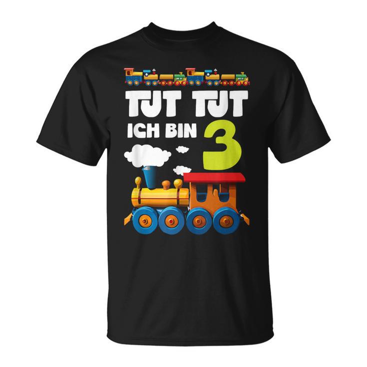 Kinder Ich Bin 3 Zug Tut Tut 3 Geburtstag Eisenbahner T-Shirt