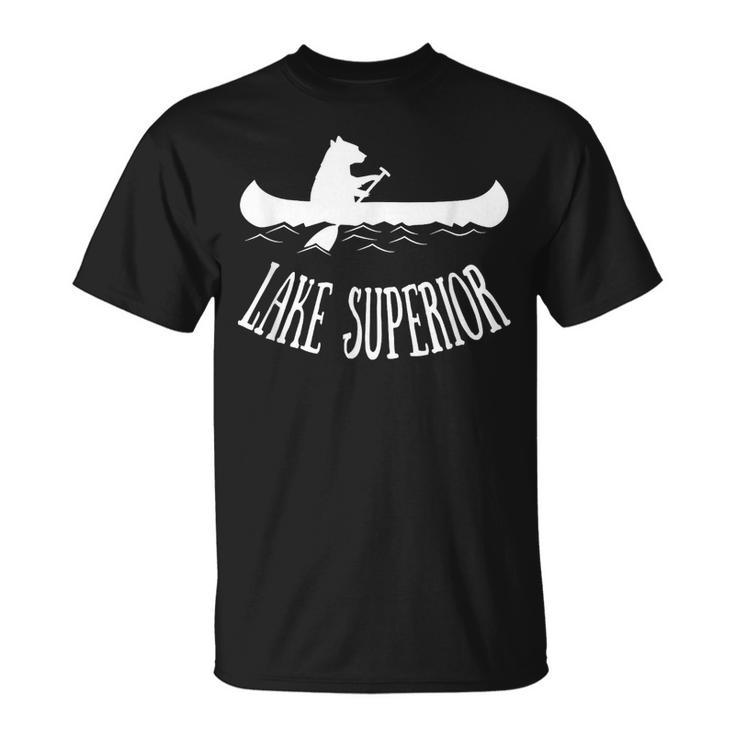 Lake Superior  Bear Canoe Upper Peninsula For Yooper T-Shirt