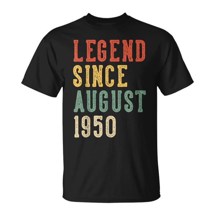 Leyenda Desde Agosto 76 Cumpleaños 1950 Hombres Es 76 Años Camiseta unisex