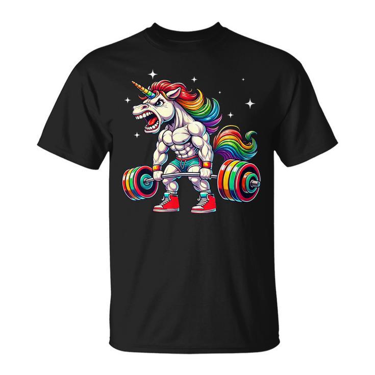 Licorne Haltérophilie Deadlift Fitness Gym Entraînement Entraînement T-Shirt