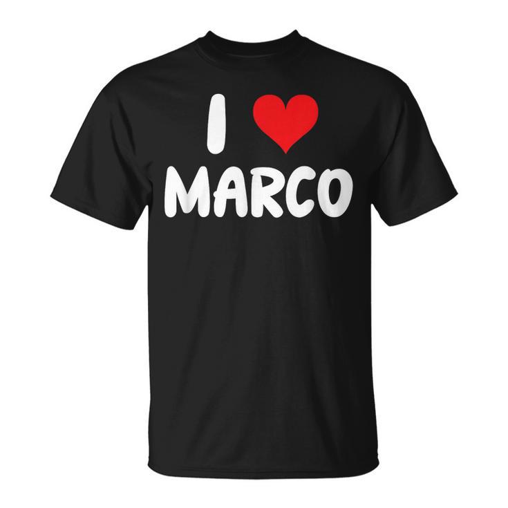 I Love Marco – Cœur – Nom T-Shirt