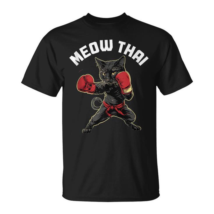 Meow Thai Muay Thai Boxing Cat Martial Arts MMA Boxer T-Shirt