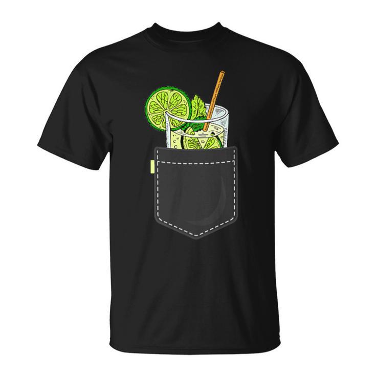 Mojito Cocktail Para Ir En El Bolsillo Del Pecho Mojito Camiseta unisex