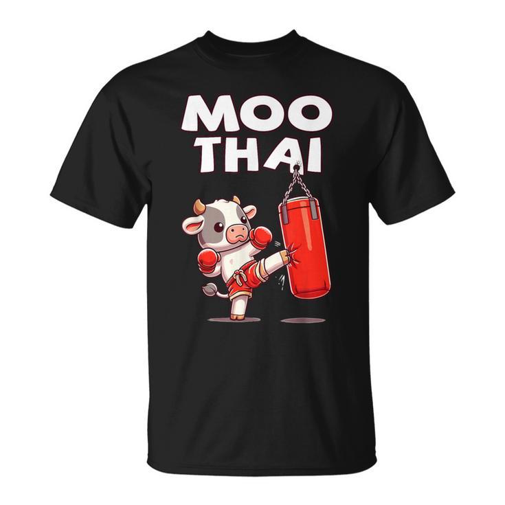 Moo Thai Muay Thai Cow Thai Boxing For Kids Muay Thai T-Shirt