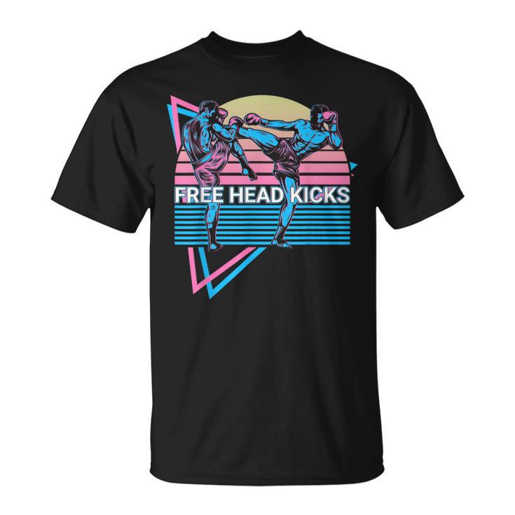 Muay Thai Kickboxing Retro Free Head Kicks T-Shirt