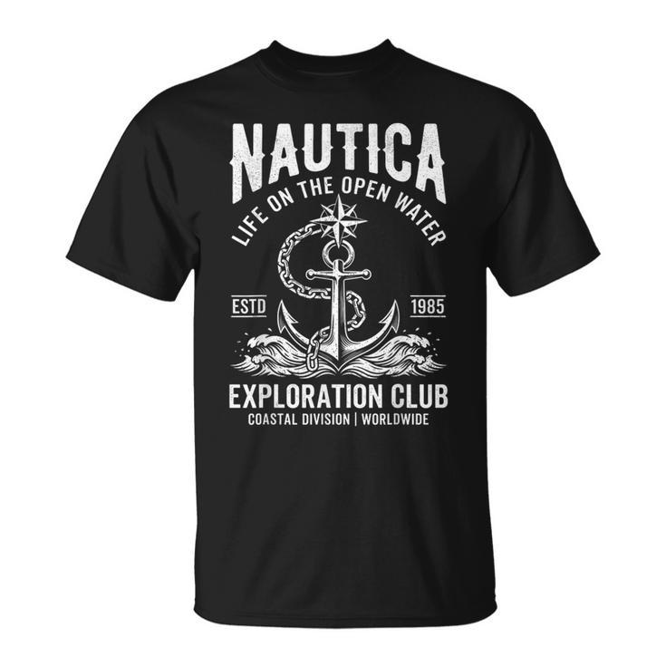 Nautica Exploration Club Vintage Anchor And Compass Graphic T-Shirt