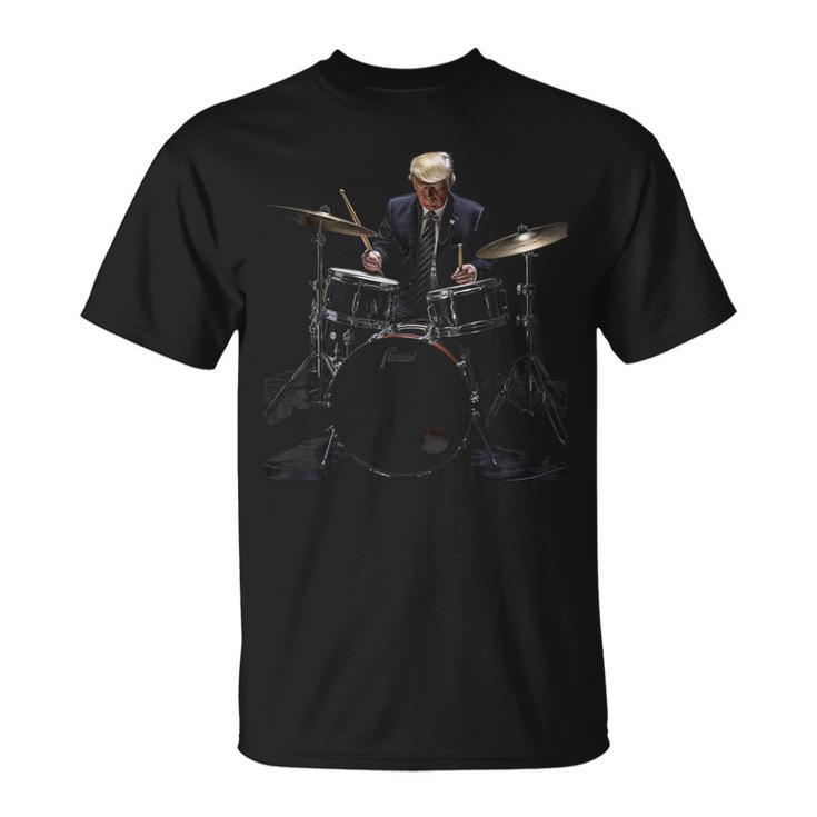 Percussion Player Drumset Retro Drum Kit Percussionist Trump Drummer Drums 2024 -Adults T-Shirt