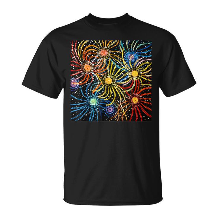 Pintura De Puntos Aborígenes Australianos Camiseta unisex