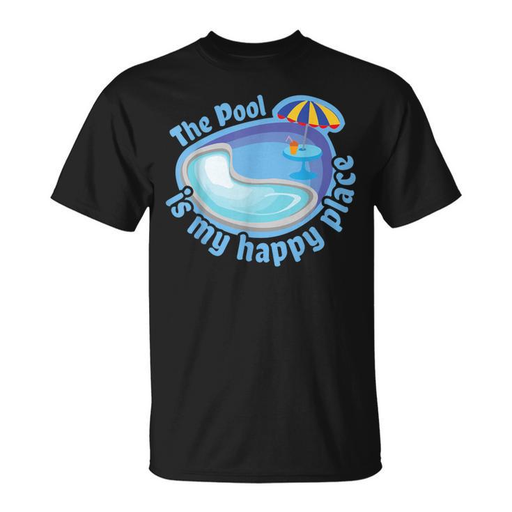 The Pool Is My Happy Place T Shirt Summer Swimming Tee T-Shirt