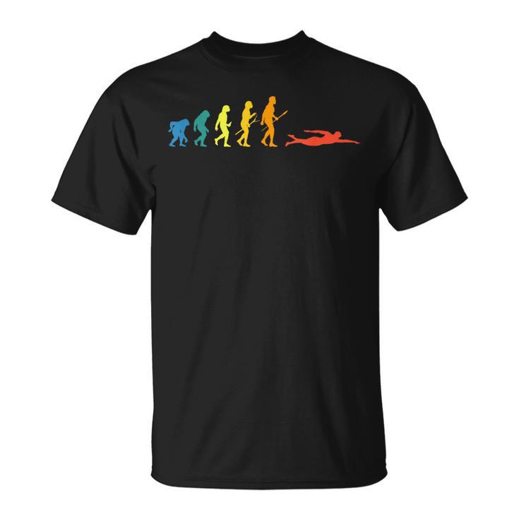 Retro Swimming Evolution For Swimmers Summer Water Lovers T-Shirt, trending gift
