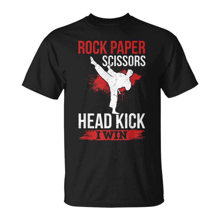 Rock Paper Scissors Head Kick I Win Muay Thai T-Shirt