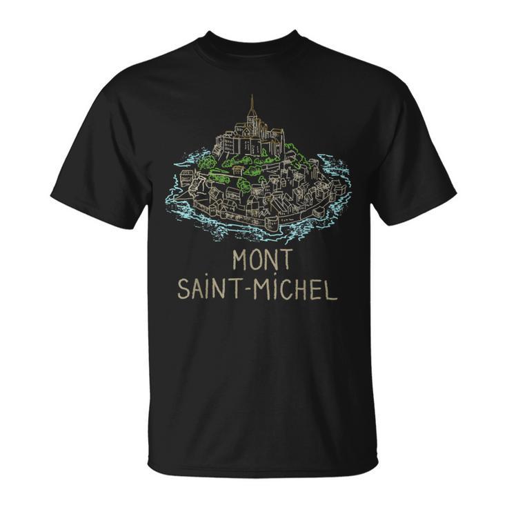 Saint Michel Francia Dibujado A Mano Regalo Hombres Es Camiseta unisex