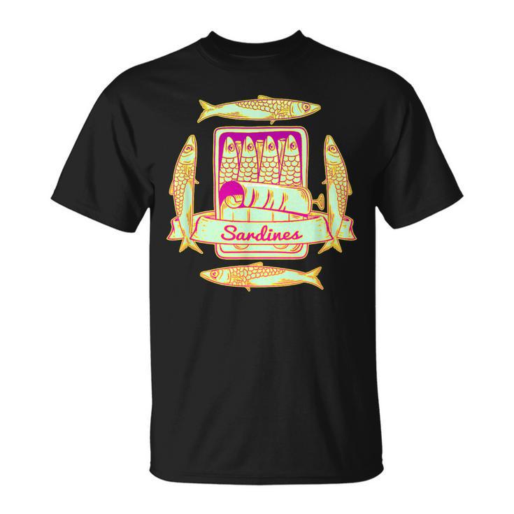Sardinen In Einer Dose Retro Fischdose T-Shirt