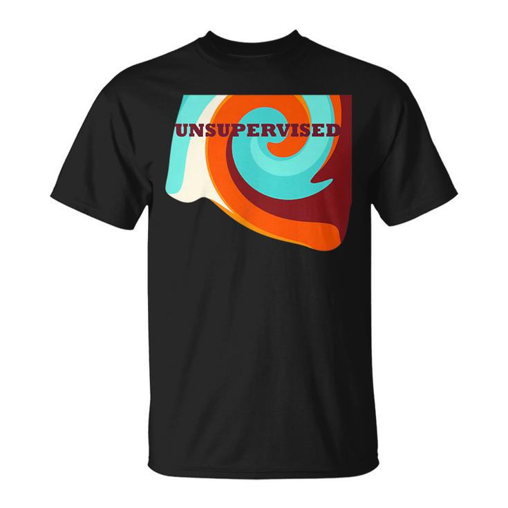 Soirée Amusante Nonupervisée Orange Bordeaux Bleu T-Shirt
