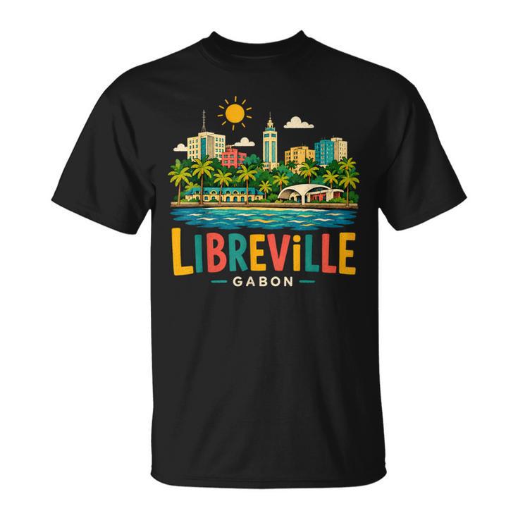 Souvenir Deoyage Libreville Gabon Dessiné À La Main T-Shirt