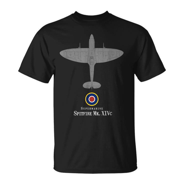Spitfire Mk Xiv Tecnología Dibujoegunda Guerra Mundialegunda Guerra Mundial Camiseta unisex