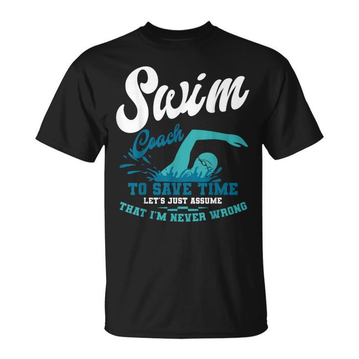 Swim Coach Swimming Lesson Sport Professional Instructor T-Shirt
