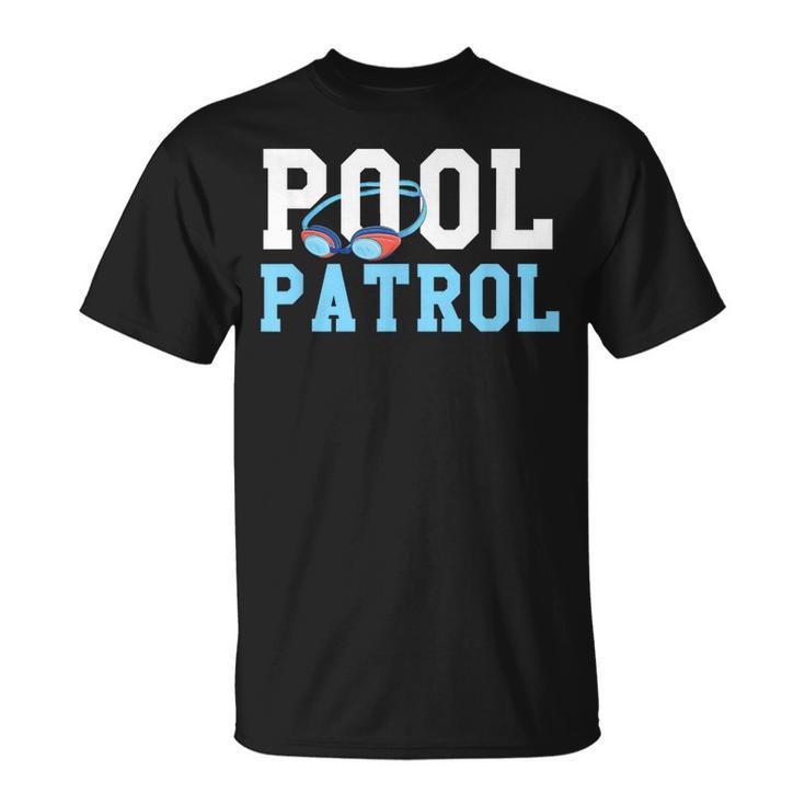 Swimming Swimmer Swim Pool Patrol Coach Dad T-Shirt