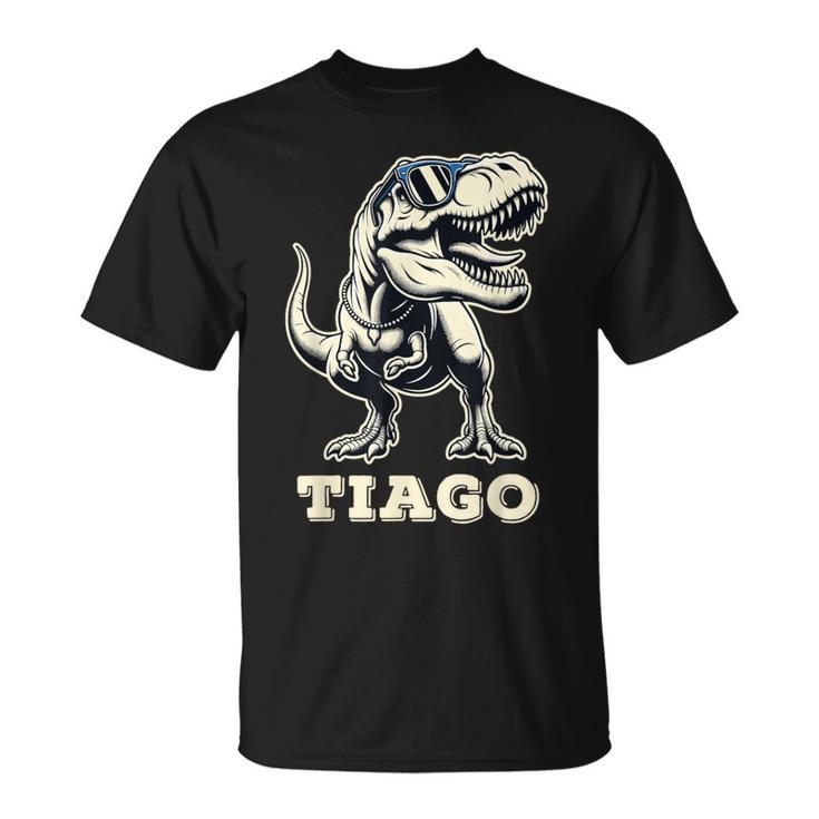 Tiago Cadeau Prénom Personnalisé Garçon Dinosaure T-Shirt