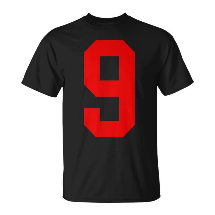 Uniforme De Jugador Número 9 Rojo Brillante Número 9 Camiseta unisex
