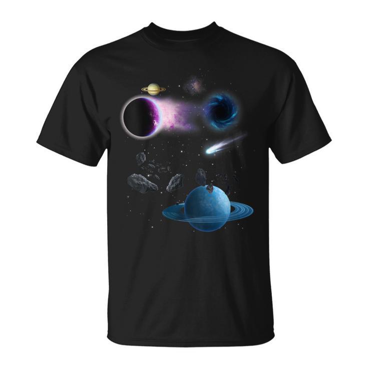 Universo Espacio Motivo Planetaistemaolarol Galaxia Cuello Camiseta unisex