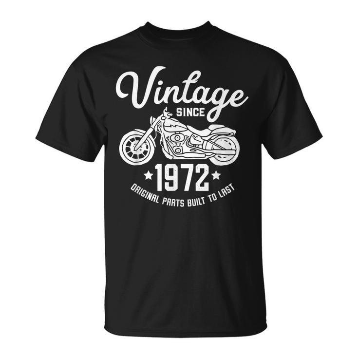 Vintage Retro Motocicleta Cumpleaños 1972 Rider Camiseta unisex
