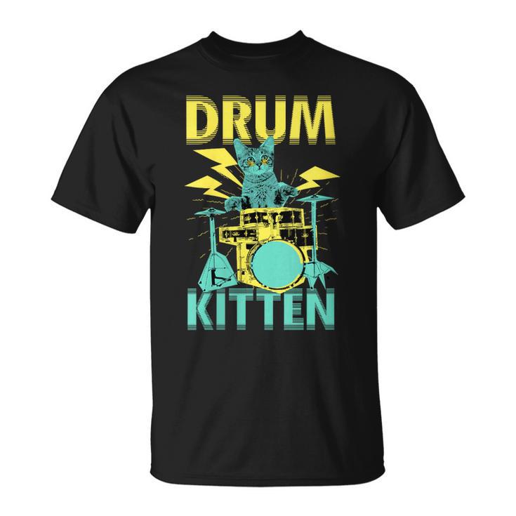 Women's Cute Drummer Cat Drum Kitten T-Shirt, trending gift