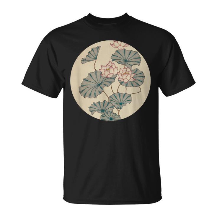 蓮の花 浮世絵 日本風アート Tシャツ