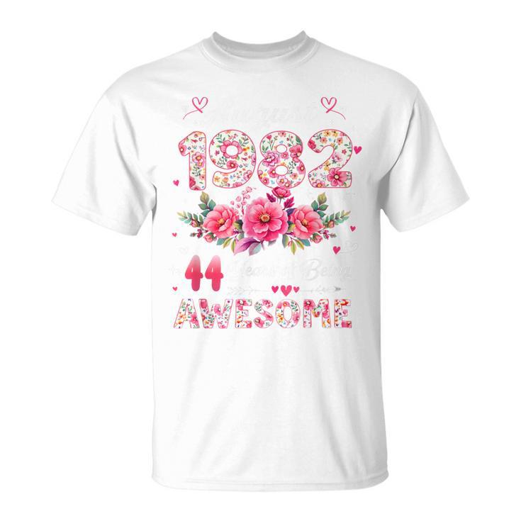 44歳 1982年8月 花柄 44歳 誕生日 男性 女性 Tシャツ
