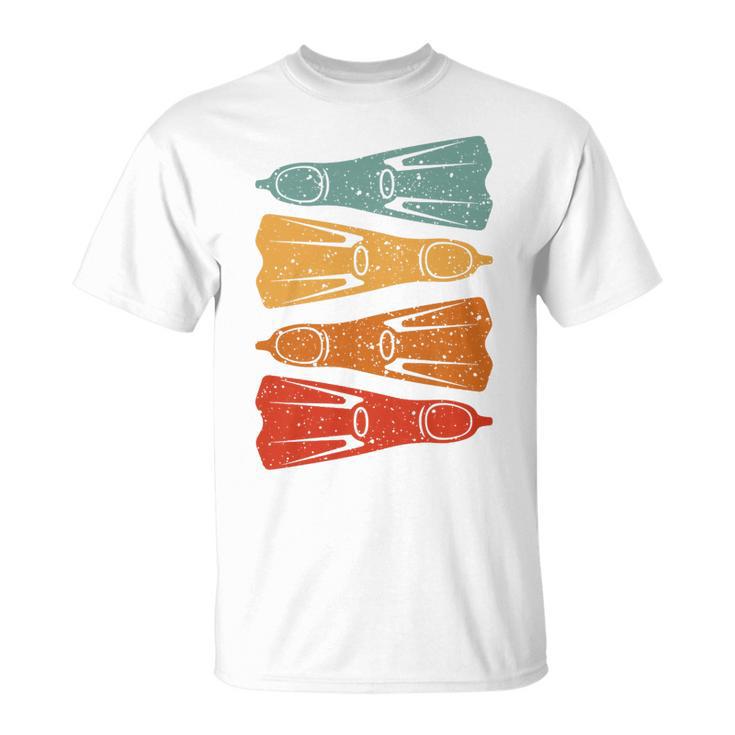 Aletas De Buceo Retro Para Bucear En Uniaje De Buceo Camiseta unisex