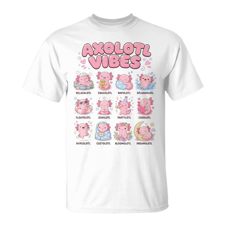Axolotlibes Relaxalotl Napolotl Mignon Kawaii Jeu De Mots T-Shirt