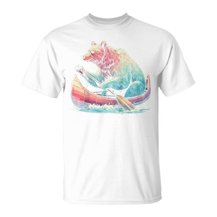 Canoe Bear Canoeing Raglan Baseball Tee T-Shirt, trending gift