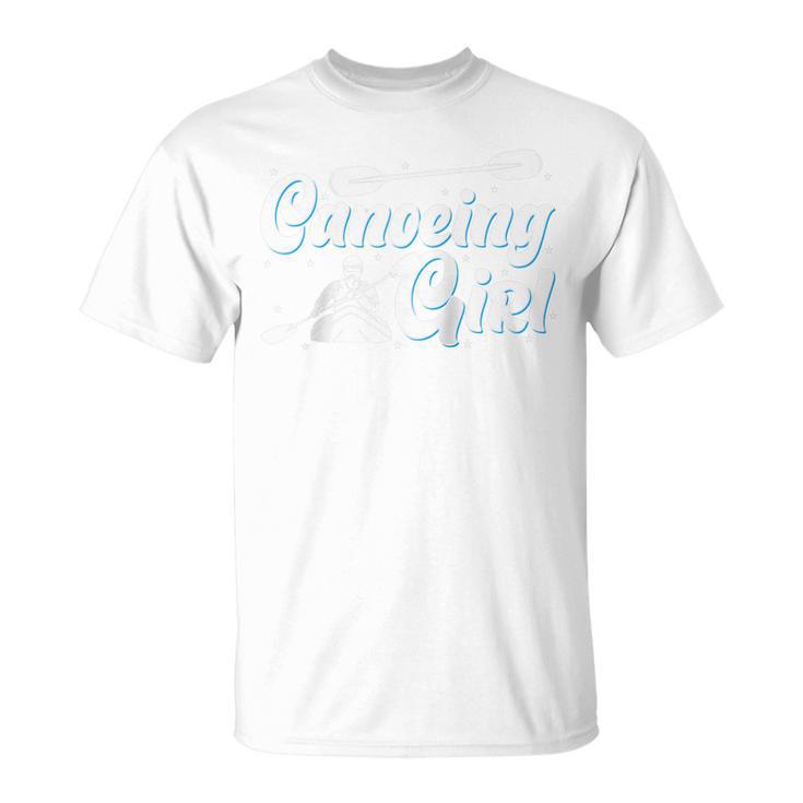 Canoeing Girl Raglan Baseball Tee T-Shirt, trending gift