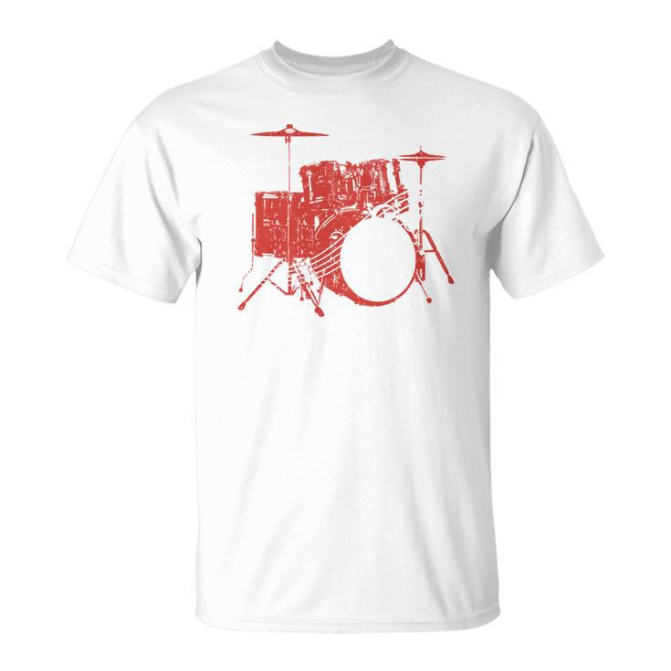 Drum Kit Drummer Band Musical Instrument Rock Music T-Shirt