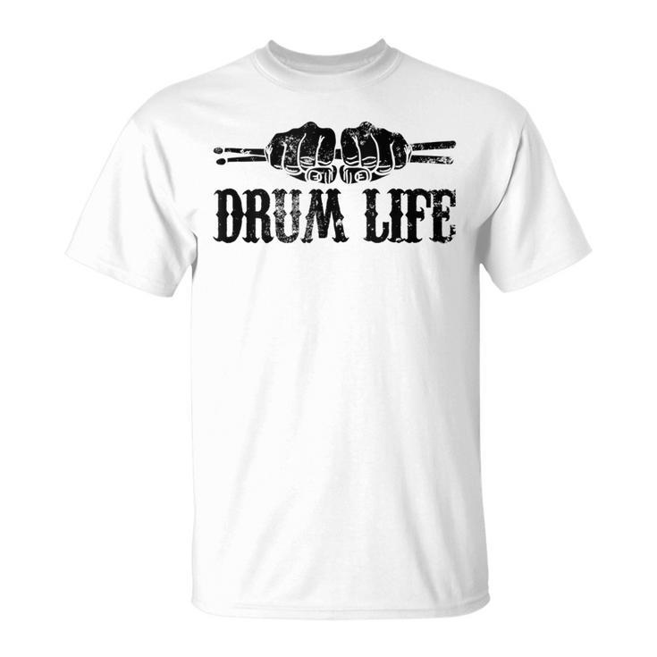 Drum Life Frase Divertida Para Baterista In Mangas Camiseta unisex