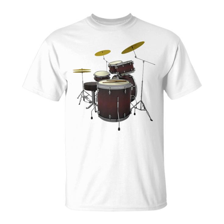 Drummer Drum Kit Raglan Baseball Tee T-Shirt