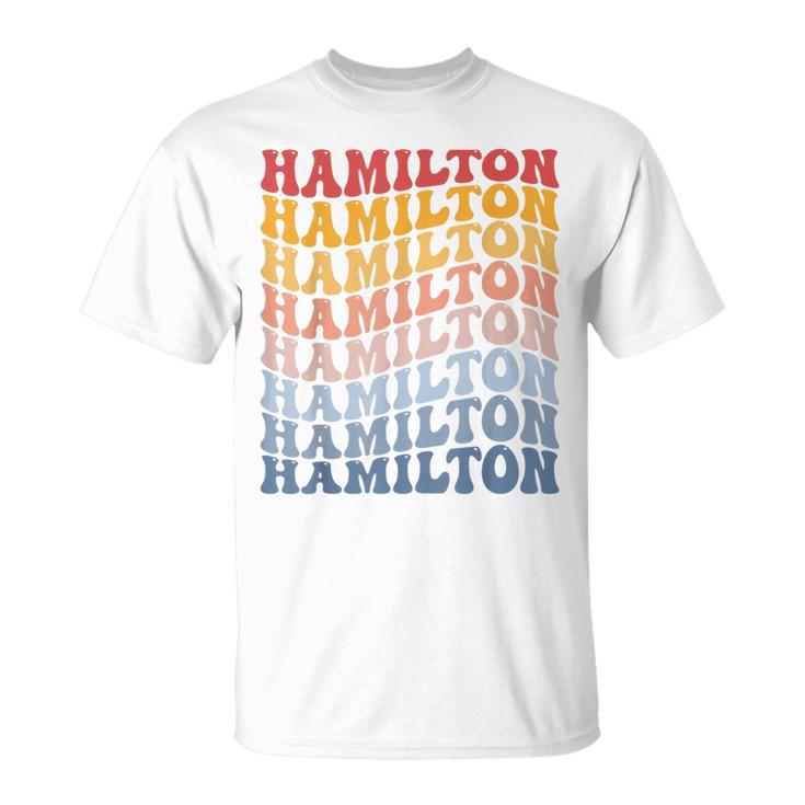 Hamilton City Groovy Retro Camiseta unisex