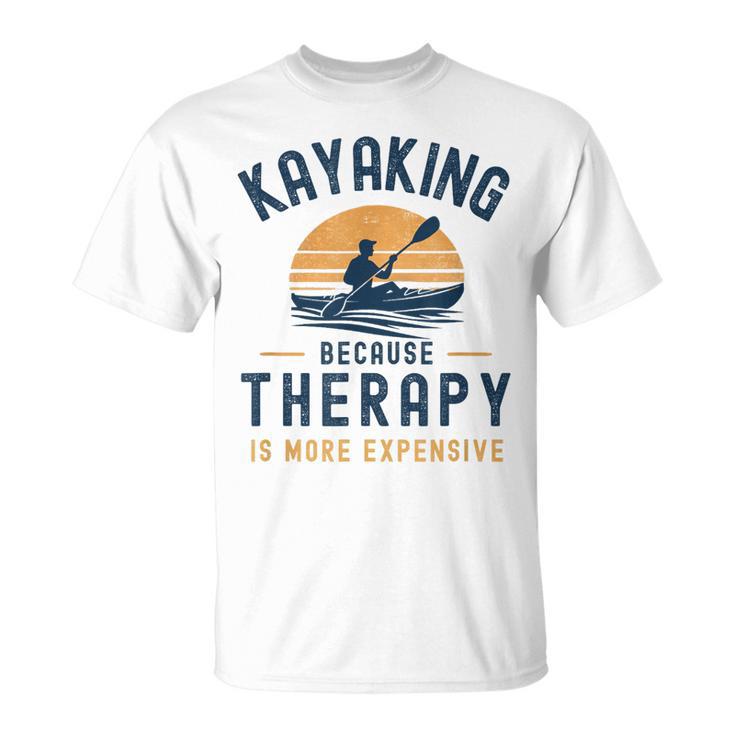 Kayaking Therapy Kayaker Canoe Paddle Lake River T-Shirt
