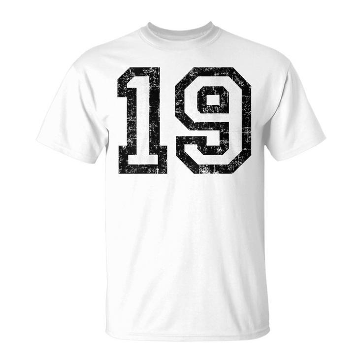 Numéro De Dossard 19Intage NoirBlanc No 19 T-Shirt