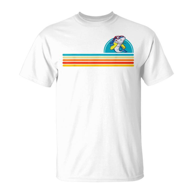 Rétro Coucher Deoleilurf Dessin Animé Requin T-Shirt