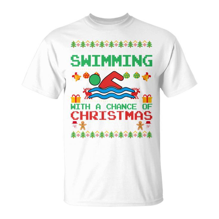 Swimming Christmas Party Swim Swimmer Christmas Ugly Style T-Shirt