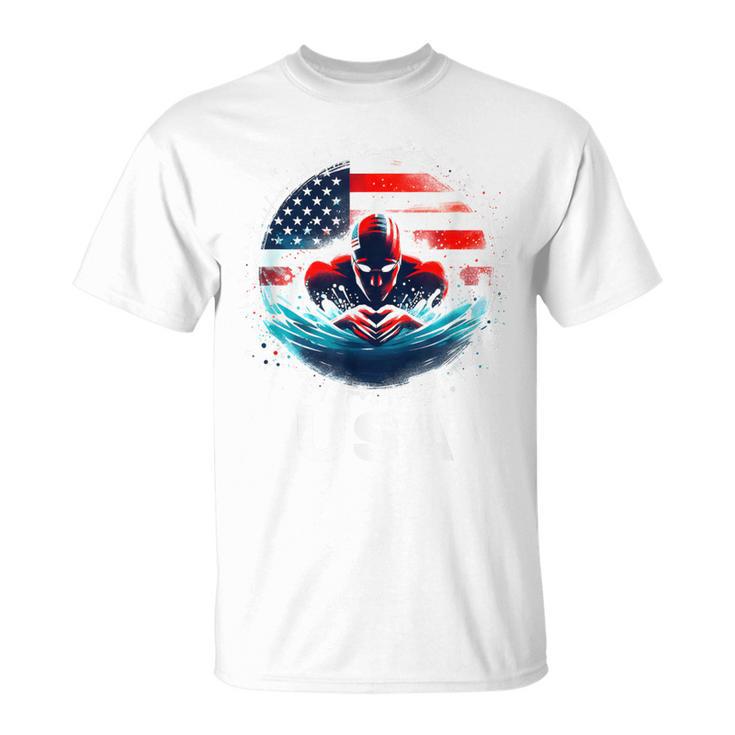 Swimming United States American Swimming Apparel Swimming T-Shirt, trending gift